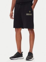Plein Sport Szorty sportowe PAEC MJT2601 STE003N Czarny Regular Fit. Czarne szorty sportowe męskie Plein Sport, bez wzorów, z bawełny, sportowe. Za 739.99 zł.