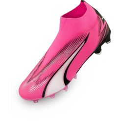 Buty piłkarskie Puma Ultra Match+ LL FG/AG. Czarne buty treningowe męskie Puma, bez wzorów, bez zapięcia, do piłki nożnej. Za 155.00 zł.