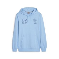 Męska bluza z kapturem Puma Manchester City Graphic w kolorze niebieskim. Białe bluzy z kapturem męskie Puma, m, bez wzorów, z kapturem. Za 304.99 zł.