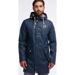 Parka przeciwdeszczowa w kolorze granatowym. Parki męskie marki SOLOGNAC. W wyprzedaży za 347.95 zł.