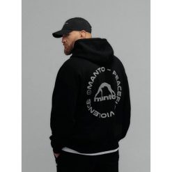 MANTO bluza z kapturem LABEL 25 OVERSIZE czarna. Czarne bluzy z kapturem męskie Manto, bez wzorów, z kapturem. Za 299.00 zł.