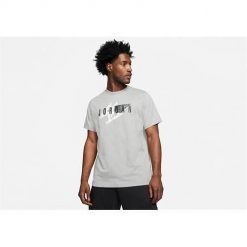 Koszulka sportowa męska Nike Air Jordan Jumpman. Szare t-shirty sportowe męskie Nike, m, bez wzorów, sportowe, bez ramiączek. Za 227.00 zł.