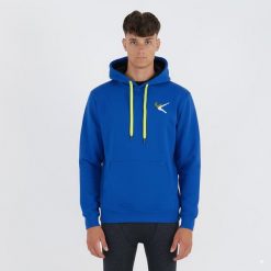 Bluza z kapturem z bawełny LIXIS. Niebieskie bluzy nierozpinane męskie ELPLAYER, bez wzorów, z bawełny, z kapturem. W wyprzedaży za 87.00 zł.