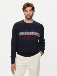 Tommy Hilfiger Sweter MW0MW37246 Granatowy Regular Fit. Niebieskie kardigany męskie Tommy Hilfiger, m, bez wzorów, z bawełny, bez ramiączek. Za 339.99 zł.