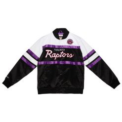 Bluza dresowa zapinana na guziki Toronto Raptors. Czarne bluzy rozpinane męskie Mitchell & Ness, bez wzorów, z dresówki, sportowe, bez ramiączek, bez kaptura. Za 577.00 zł.