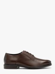 Ciemnobrązowe eleganckie półbuty męskie. Brązowe eleganckie półbuty męskie Ryłko, ze skóry, eleganckie, bez obcasa, bez zapięcia. Za 449.99 zł.