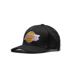 Czapka snapback klasyczna Los Angeles Lakers. Czarne czapki męskie Mitchell & Ness, bez wzorów, klasyczne. Za 198.50 zł.