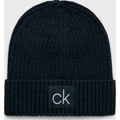Calvin Klein - Czapka. Czarne czapki męskie Calvin Klein, na zimę, z bawełny. Za 159.90 zł.