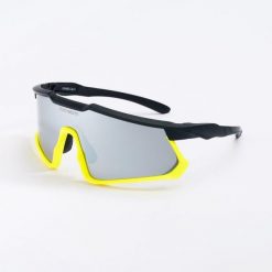 Okulary przeciwsłoneczne do biegania i jazdy na rowerze, kategoria 3. Czarne okulary przeciwsłoneczne męskie ROCHEBRIN, bez wzorów, z materiału, sportowe. W wyprzedaży za 314.00 zł.