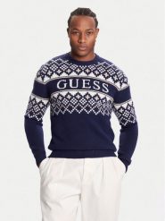 Guess Sweter M5BR61 Z4142 Granatowy Regular Fit. Niebieskie kardigany męskie Guess, m, z aplikacjami, z syntetyku, bez ramiączek. Za 419.99 zł.