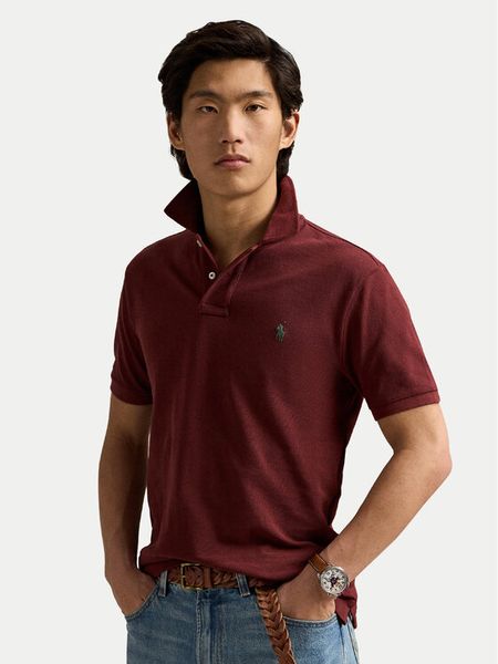 Polo Ralph Lauren Polo 710536856457 Bordowy Slim Fit. Czerwone koszulki polo męskie Polo Ralph Lauren, m, bez wzorów, z bawełny, bez kołnierzyka, bez ramiączek. Za 529.99 zł.