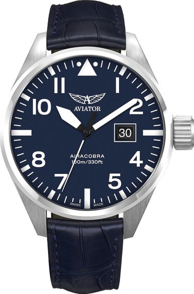Zegarek Aviator Zegarek męski Aviator V.1.22.0.149.4 niebieski. Niebieskie zegarki męskie Aviator. Za 1,700.00 zł.