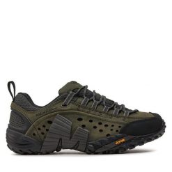 Trekkingi Merrell. Zielone buty trekkingowe męskie Merrell, bez wzorów, bez zapięcia, trekkingowe. Za 469.99 zł.