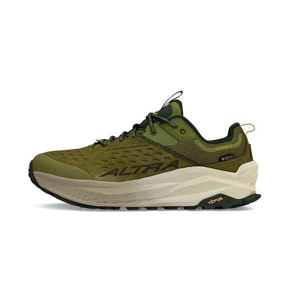 Buty trekkingowe Altra Olympus 6 Hike Low Gtx. Zielone buty trekkingowe męskie Altra, bez wzorów, bez zapięcia. W wyprzedaży za 776.50 zł.