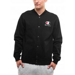 Champion bluza męska rozpinana logo sportowa bawełniana Bomber roz. L. Czerwone bluzy bez kaptura męskie CHAMPION, l, bez wzorów, z bawełny, sportowe, bez ramiączek, bez kaptura. Za 255.99 zł.