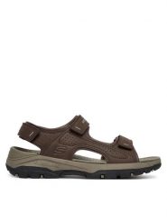 Skechers Sandały Tresmen - Garo 204105/CHOC Brązowy. Brązowe sandały męskie Skechers, ze skóry, bez zapięcia. Za 269.99 zł.