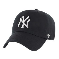 Czapka z daszkiem 47 Brand MLB New York Yankees CLEAN UP. Czarne czapki męskie 47 Brand, na wiosnę, bez wzorów. Za 153.61 zł.