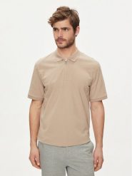 Jack & Jones Polo Mac 12249324 Beżowy Standard Fit. Brązowe koszulki polo męskie Jack & Jones, m, bez wzorów, z syntetyku, bez kołnierzyka, bez ramiączek. Za 69.99 zł.