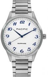 Zegarek męski PACIFIC-stalowy-szkło SZAFIR- BMB-1102-02. Szare zegarki męskie Perfect, szklane. Za 249.40 zł.