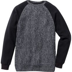 Sweter z rękawami i tyłem z dzianiny dresowej Slim Fit bonprix czarny. Bez kategorii marki bonprix. Za 59.99 zł.