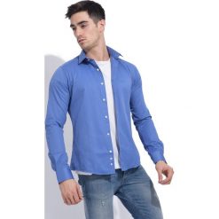 Christian Lacroix koszula męska XL niebieska. Niebieskie koszule męskie Christian Lacroix, m, bez wzorów, bez kołnierzyka, bez ramiączek. Za 179.00 zł.