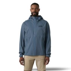 Kurtka wodoodporna Helly Hansen Momentum 3L. Niebieskie kurtki męskie Helly Hansen, l, bez wzorów, bez ramiączek, bez kaptura. Za 1,025.00 zł.