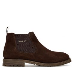 Sztyblety Bugatti. Brązowe sztyblety męskie Bugatti, bez obcasa, bez zapięcia. Za 359.99 zł.