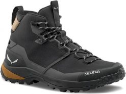 Buty Puez 2 mid PTX-black-black-UK 9,5 (44) SALEWA. Czarne buty trekkingowe męskie Salewa, bez wzorów, bez zapięcia. Za 774.32 zł.