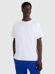 4F T-shirt oversize gładki męski - biały S. Białe t-shirty sportowe męskie 4f, m, z aplikacjami, z bawełny, klasyczne, bez ramiączek. Za 69.99 zł.