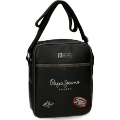 Torba w kolorze czarnym - (S)20 x (W)25 x (G)6,5 cm. Czarne torby męskie na ramię Pepe Jeans, w paski, z materiału. W wyprzedaży za 97.95 zł.