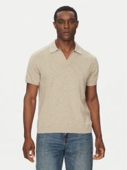 Calvin Klein Polo K10K114087 Beżowy Regular Fit. Brązowe koszulki polo męskie Calvin Klein, m, bez wzorów, z bawełny, bez kołnierzyka, bez ramiączek. Za 249.99 zł.