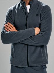 Bluza bomber - szary. Szare bluzy nierozpinane męskie Sinsay, l, bez wzorów, bez ramiączek, bez kaptura. Za 49.99 zł.