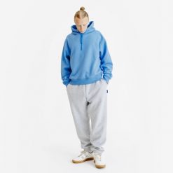 Bluza z kapturem męska Elementals. Niebieskie bluzy nierozpinane męskie Decathlon, m, bez wzorów, z bawełny, bez ramiączek, z kapturem. Za 199.99 zł.