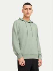 Jack & Jones Bluza Simon 12269353 Zielony Standard Fit. Zielone bluzy nierozpinane męskie Jack & Jones, m, bez wzorów, z bawełny, bez ramiączek, bez kaptura. Za 89.99 zł.