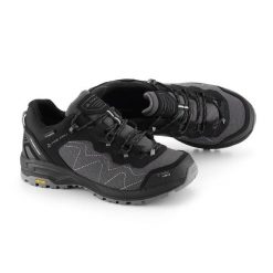 Buty niskie trekkingowe unisex Alpine Pro Ibane 2 Vibram. Czarne buty trekkingowe męskie Alpine Pro, bez wzorów, ze skóry, sportowe, bez obcasa, bez zapięcia. W wyprzedaży za 549.00 zł.