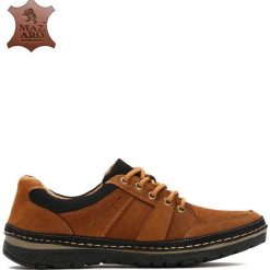 Brązowe Skórzane Półbuty Kendal. Buty sportowe na co dzień męskie marki Born2be. Za 99.99 zł.