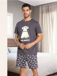 Piżama dwuczęściowa - szary. Szare piżamy męskie Sinsay, l, bez wzorów, z bawełny, bez kołnierzyka, bez ramiączek. Za 39.99 zł.