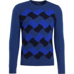 Drumohr GIROCOLLO GARZATO INTARSIO Sweter blue. Niebieskie swetry męskie Drumohr, z materiału. W wyprzedaży za 616.05 zł.