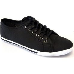 Czarne Oldschool Trampki WH-41 Czarny. Czarne trampki męskie Inna marka, bez wzorów, z materiału, retro, bez zapięcia. Za 69.00 zł.