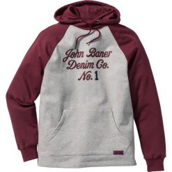 Bluza z kapturem Regular Fit bonprix bordowo-szary melanż. Bluzy nierozpinane męskie bonprix. Za 74.99 zł.