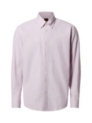 BOSS Orange Męska koszula casual - Ricoplus Mężczyźni Regular Fit Bawełna różowy|biały w paski, M. Białe koszule męskie BOSS Orange, m, bez wzorów, z bawełny, bez kołnierzyka, bez ramiączek. Za 499.95 zł.