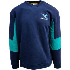 Bluza Diadora Crew Shield, Mężczyźni. Niebieskie bluzy nierozpinane męskie Diadora, m, bez wzorów, z bawełny, bez ramiączek, bez kaptura. Za 290.00 zł.