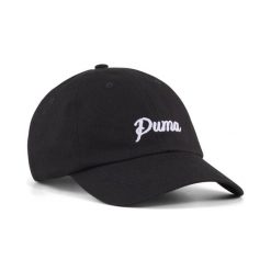 Czapka typu dad Essentials Script PUMA. Czarne czapki męskie Puma, bez wzorów, eleganckie. Za 89.00 zł.