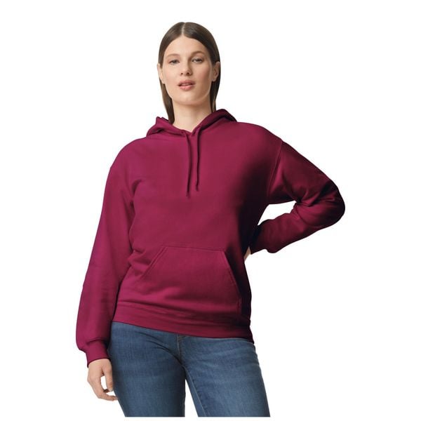 Bluza Z Kapturem Dla Dorosłych Unisex Softstyle Fleece Midweight. Brązowe bluzy nierozpinane męskie GILDAN, m, bez wzorów, bez ramiączek, z kapturem. Za 111.99 zł.