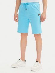 KARL LAGERFELD Szorty sportowe 705014 552900 Błękitny Regular Fit. Niebieskie szorty sportowe męskie KARL LAGERFELD, bez wzorów, z bawełny, sportowe. Za 519.99 zł.