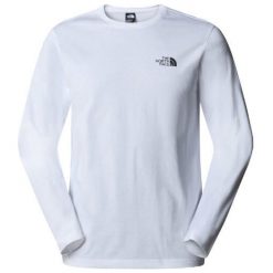 Bluza turystyczna męska The North Face M L/S Simple Dome Tee. Białe t-shirty sportowe męskie The North Face, l, bez wzorów, sportowe, bez ramiączek. Za 139.00 zł.