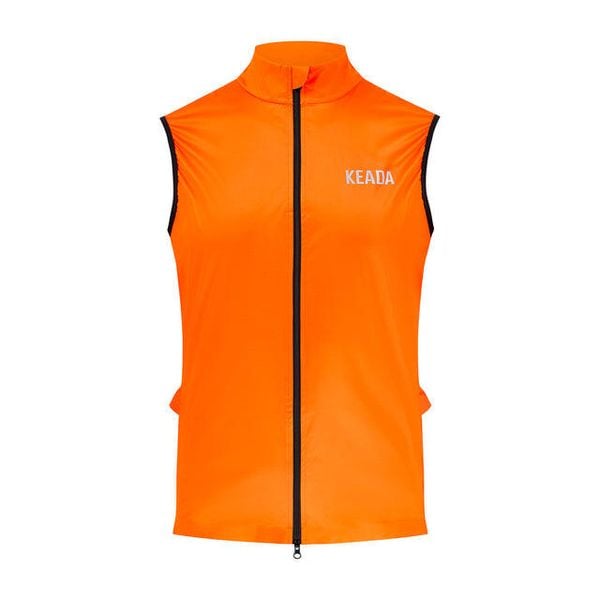 Męski Gilet Kolarski – Pomarańczowy. Brązowe kurtki treningowe męskie KEADA SPORTS, m, bez wzorów, bez kaptura, rowerowe. Za 332.00 zł.