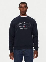 Tommy Hilfiger Bluza MW0MW35526 Granatowy Regular Fit. Niebieskie bluzy nierozpinane męskie Tommy Hilfiger, m, bez wzorów, z bawełny, bez ramiączek, bez kaptura. Za 449.99 zł.