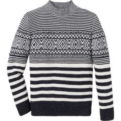 Sweter wzorzysty Regular Fit bonprix czarno-biel wełny. Swetry męskie marki bonprix. Za 44.99 zł.