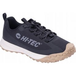 Buty Górskie Męskie Mounti. Czarne buty trekkingowe męskie Hi-tec, bez wzorów, sportowe, bez obcasa, bez zapięcia. Za 212.99 zł.